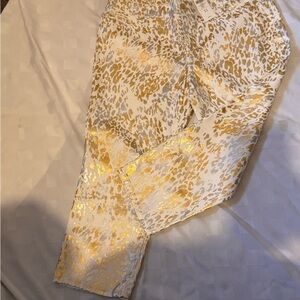 Chico's Platinum Denim Gold and White Pants